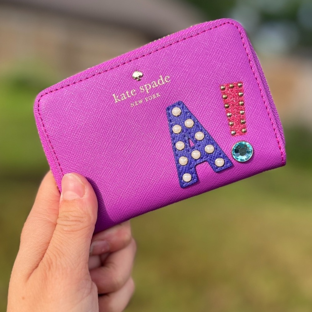 Kate Spade Hartley Cassidy Leather With Initial “A”  Small Wallet